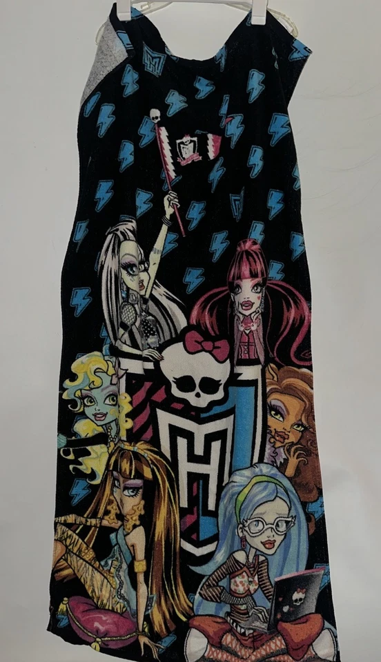 Toalla de baño de playa Monster High 2014 TOTAL RECHARGE 100 % algodón 27" x 54" Foto 1 de 4