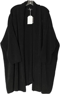 Eskandar NWT Wool Boucle DUSTER CARDIGAN SWEATER Long Scrunched Shawl Collar O/S - Picture 1 of 7