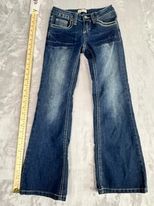 YMI Girls Jeans 8 Blue Bootcut Low Rise Denim Pants Stretch - Picture 1 of 4