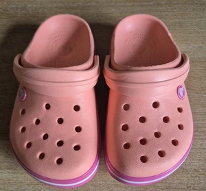 ORANGE PINK AND WHITE CROCS - J1 - Picture 1 of 6