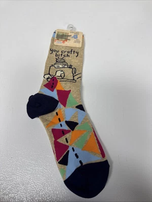 Azul Q You Crafty Perra Costura Costurera Mujer Talla 5-10 Calcetines Humor Divertidos Foto 1 de 4