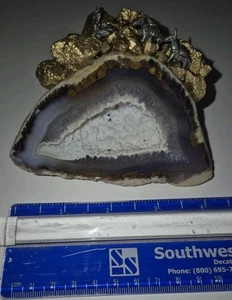 Geode Diorama Zinn Bergmann Achat - Bild 1 von 14