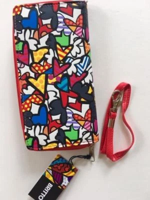 Romero Britto кошелек с ремешком застежки бумажник и монета мешок: сердца - подлинный - Изображение 1 из 4