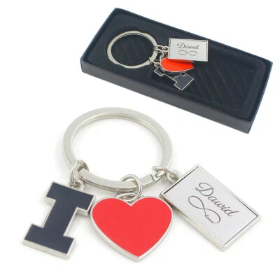 MARKENLOS Valentinstag!! Liebe!! Schlüsselanhänger Geschenk ! I love Herz mit Gravur