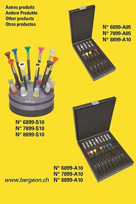 Bergeon 6899-S09 Stainless Steel Ergonomic 9 Piece Screwdriver Set, Swiss Made - Image 1 of 4