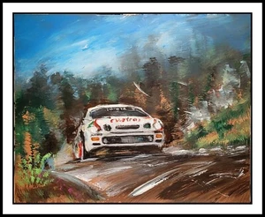 WRC Rally Race Car ARTWORK Original Painting signed 16x20 Toyota CELICA GT-FOUR - Picture 1 of 10