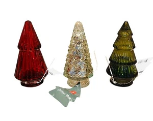 Target Bullseye 4.25" Glass Christmas Tree Set 2023 Clear Green Red - New - Picture 1 of 4