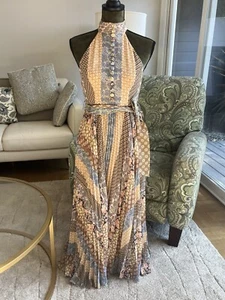 Authentic Zimmermann Sunray Picnic Dress In Tiled Stripe Pleated Midi Size 2 - Picture 1 of 18