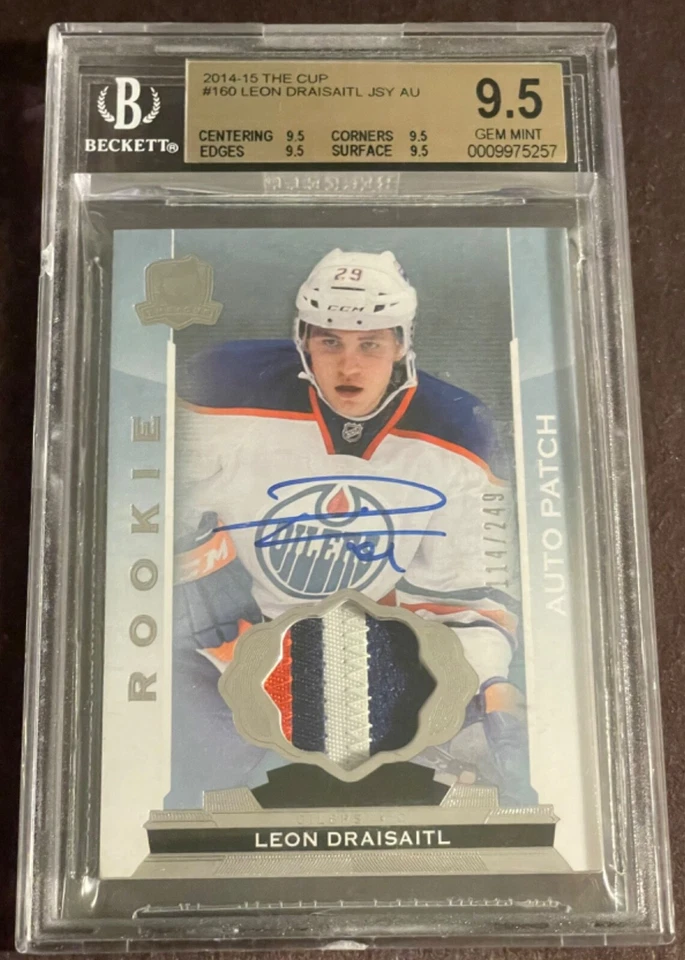 2014 UD The Cup Leon Draisaitl RPA /249 BGS 9.5 True GEM 10 Auto  Stanley Cup - Image 1 of 3