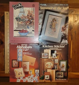 Leisure Arts Cross Stitch Magazine Leaflet Lot (4) Country, Sea, Alpha, Kitchen  - Picture 1 of 2