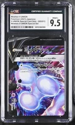 CGC 9.5 MINT+ Japanese Pokemon 2021 Mewtwo V-UNION 005/013 V-UNION SP5 - Image 1 of 3