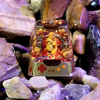 Chamander keycap, Custom pokemon resin keycap, Handmade Pokemon artisan key - Image 1 of 4