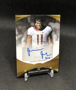 2022 SAGE Aspire Jermaine Johnson AUTO /10 GOLD FOIL SSP Rookie Card No. ASP-JJ2 - Picture 1 of 21