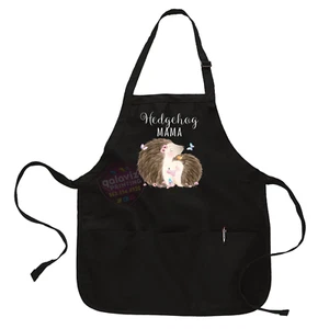 Hedgehog Mama Black Full Apron Mother's Day - Picture 1 of 1