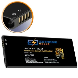 Extremecells Batería para Samsung Galaxy Note 4 SM-N910F EB-BN910B Batería Pila - Imagen 1 de 2