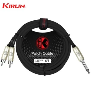 Kirlin  6FT 1/4" Mono Male to Dual RCA 24AWG Noise-Free Audio Y Cable Y-325PR-06 - Picture 1 of 1