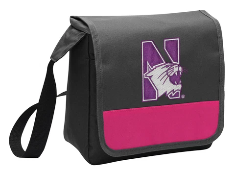 Northwestern Lunch Bag Girls NU WILDCATS Cooler Lunchbox Bags MESSENGER STYLE! Cover