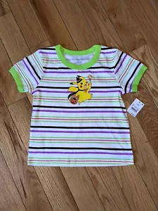 Pokémon Pikachu Girls L 10/12 Halloween Striped Short Sleeve Graphic T-Shirt - Picture 1 of 5