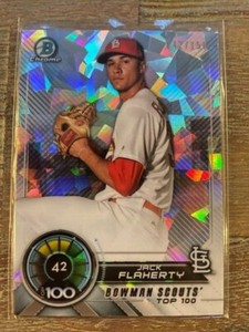 2018 Bowman Chrome Jack Flaherty Scouts Top 100 ATOMIC Refractor /150 rookie RC