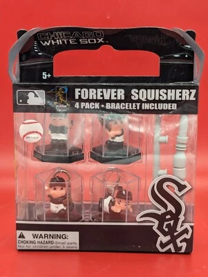 COLLECTABLE CHICAGO WHITE SOX - FOREVER SQUISHERZ -  4 PACK WITH BRACELET - Image 1 of 4