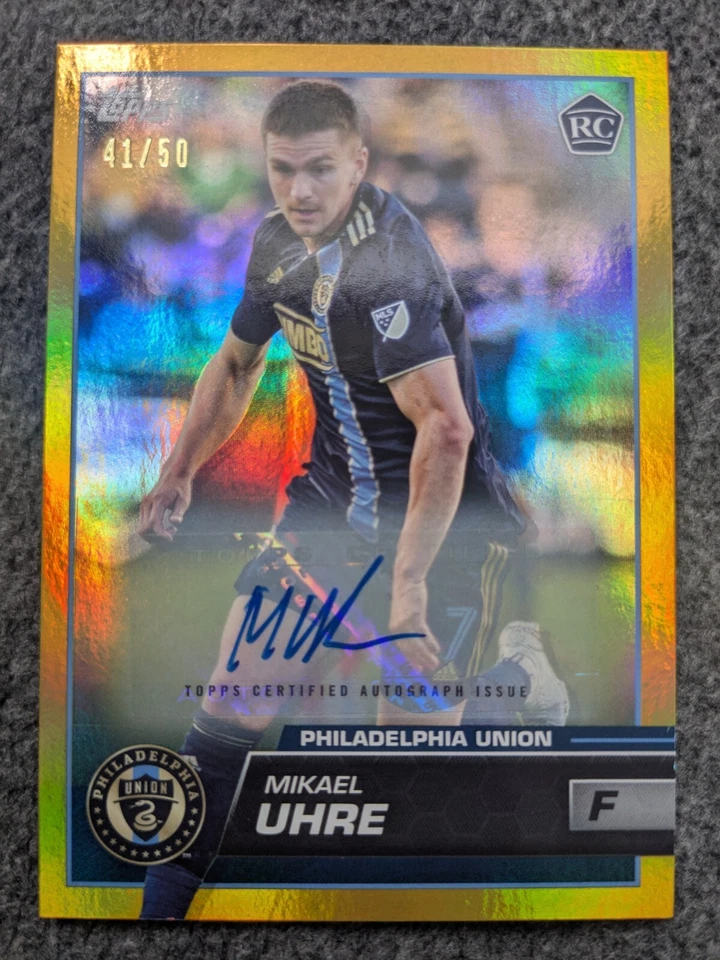 2023 TOPPS MLS MIKAEL UHRE ROOKIE AUTOGRAPH GOLD PARALLEL#125#D41/50 - Image 1 of 1