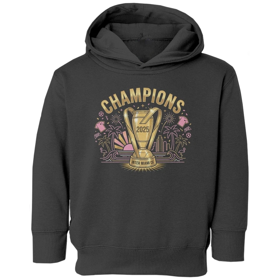 Sudadera con capucha inspirada en Miami Champions 2025 - homenaje al fútbol para niños pequeños Foto 1 de 1