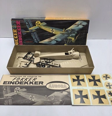 Vintage Aurora WWI Fokker Eindekker 134:79 1/4” model kit 1963  - Image 1 of 4