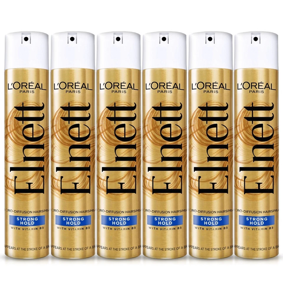 6x L'oreal Elnett Strong Hold Hair Spray 300ml
