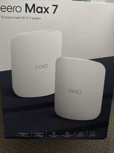 eero Max 7 BE20800 Tri-Band Mesh Wi-Fi 7 System Set of 2 - White - Afbeelding 1 van 1