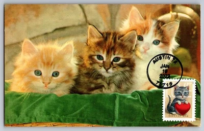 #5745 Love Kitten and Heart FDC Maxi Card - Image 1 of 2