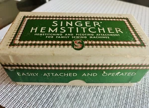 Vtg Singer Hemstitcher No. 121387 Attachment And Picot Edger In Original Box - Picture 1 of 7