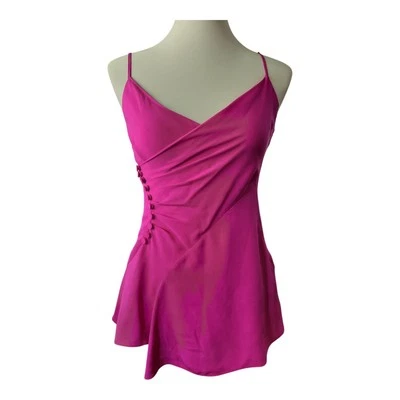 Grey By jason wu faux wrap v neck hot pink fuschia Spahgetti Strap Blouse Size 0 - Image 1 of 4
