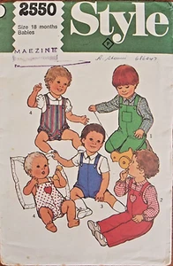 Style Pattern 2550 Sizes 18 mths & Babies - Dungarees & Shirt - 1970's style - Picture 1 of 2