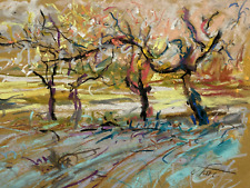 Orchard Landscape Pastel Painting Drawing Dorothy Laz dm05