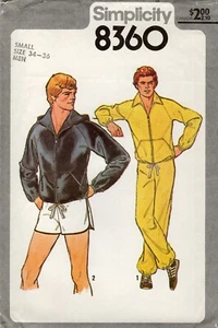 Simplicity 8360 Men's Jacket w Hood Option, Athletic Pants & Shorts Sz 34-36 UC - Picture 1 of 4