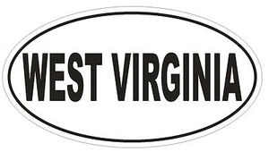 West Virginia Oval Bumper Sticker or Helmet Sticker D2349 State Euro Oval  - Picture 1 of 1