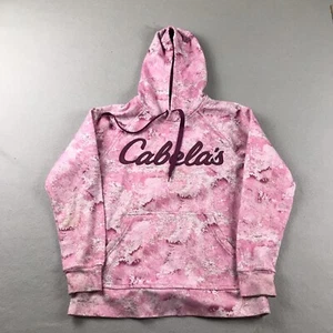 Cabelas Hoodie Womens Small Pink Camo Fleece Pullover Hooded Sweatshirt - Picture 1 of 10