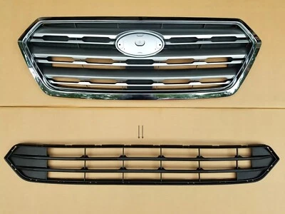 New Bumper Grille For 2015-2017 Subaru Outback Front Upper & Lower Set of 2 Foto 1 de 4