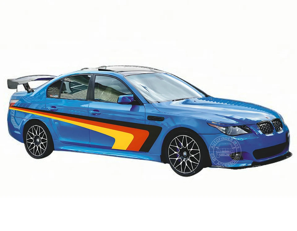 Racing Stripe Graphics Sticker For BMW M5 German Flag 2Sides Custom Decals Vinyl Foto 1 de 3