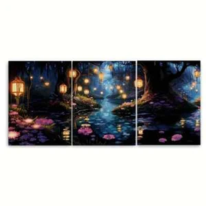 3pcs Enchanted Swamp Forest Fantasy Metal Print Ready to Hang Art - Picture 1 of 8