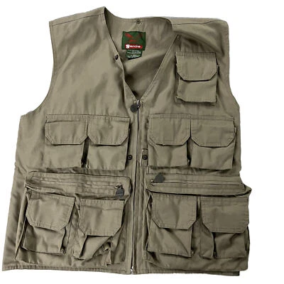 VTG Men Khaki Photography Safrai Hunt Fly Fish PFG Utility Skate Vest-XL-0554 - Image 1 of 4