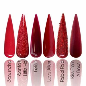 COLECCIÓN VALENTINES Uñas Glitterama Acrílico Polvo Rojo Rosa Brillo Amor Vibe - Imagen 1 de 8