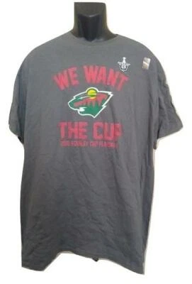 New Minnesota Wild Stanley Cup Playoffs 2015 Mens Sizes M-L-XL Gray Shirt - Image 1 of 4