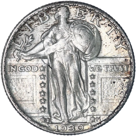 1930 S Standing Liberty Quarter 90% Silver About Uncirculated AU+ See Pics W661 Cover