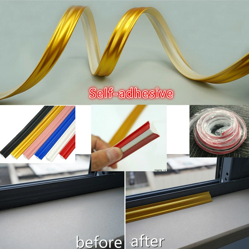 Self-adhesive Wall Molding Trim Caulk Strip Line Flexible Edge Corner Adorn Gold - Image 1 of 4