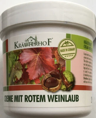 Kräuterhof Creme mit rotem Weinlaub - Bein und Fußcreme - 250 ml