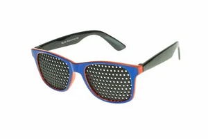 Pinhole Glasses 410-KD, Kindliches Blue/Red Design - Whole Surface Raster - Picture 1 of 2