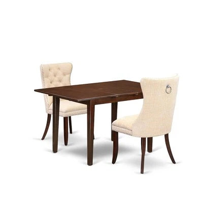 3 Piece Kitchen Set Consists of a Rectangle Dining Table with Butterfly Leaf - Image 1 of 4