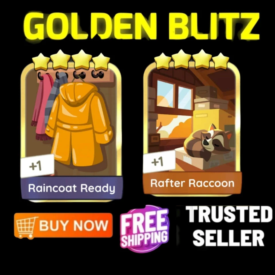 Raincoat Ready & Rafter Raccoon - GOLDEN_BLITZ STICKERS_24/7 AVAILABLE😊😊 - Image 1 of 1