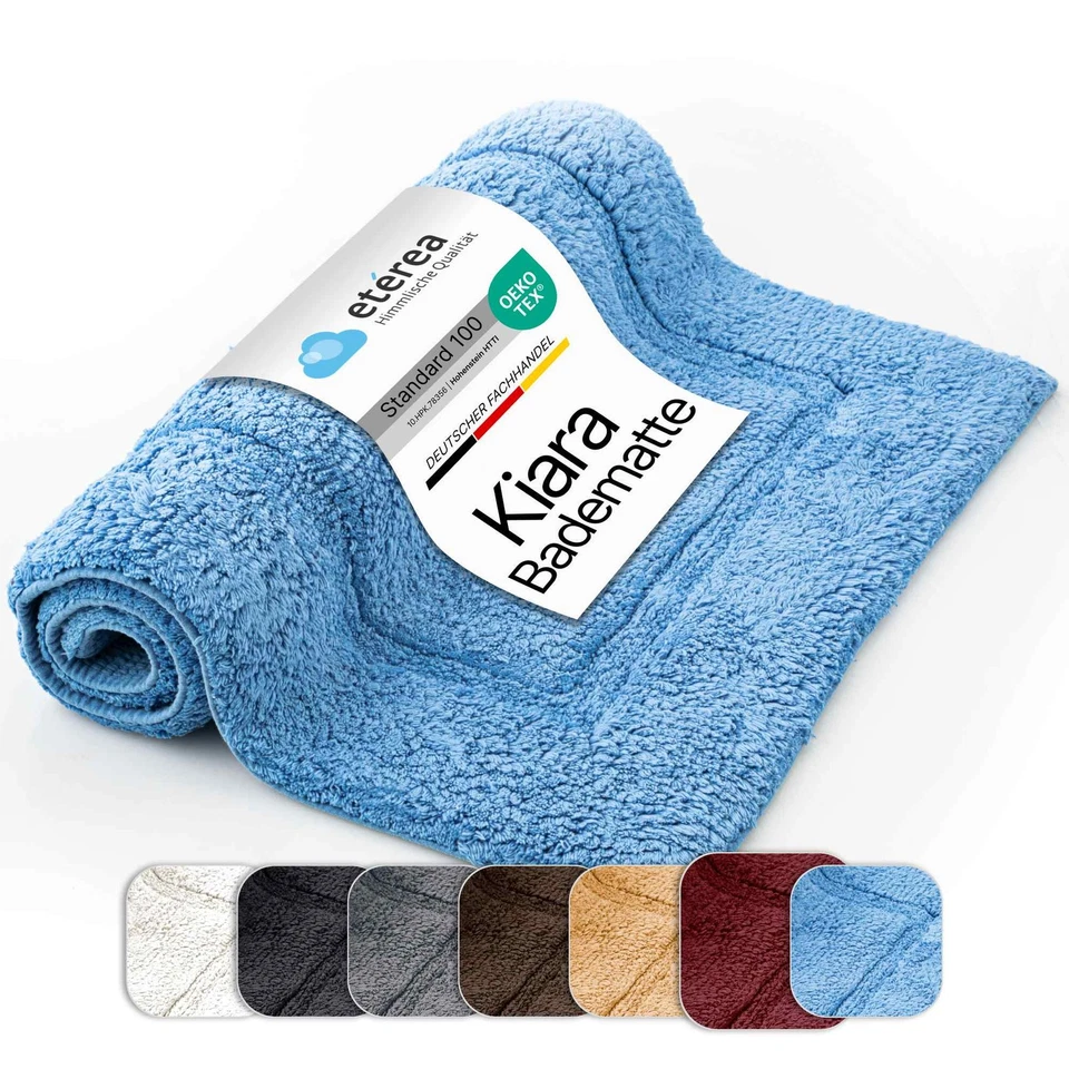 etérea Baumwolle Badematte Badteppich Kiara 50x80 60x100 70x120 in 7 Farben - Bild 1 von 1